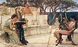 Sir Lawrence Alma-tadema Canvas Paintings - Sappho and Alcaeus